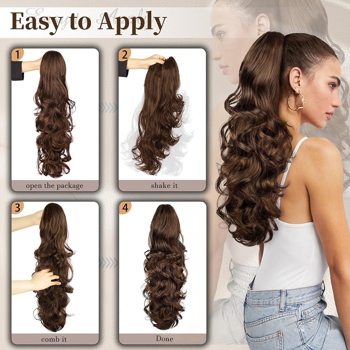 ✨ Now 45% OFF⚡Clip-in Big Wavy Ponytail Extension