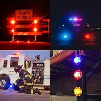 3 Pack LED Road Flares Roadside Flashing Emergency Lights Beacon luminous with Magnetic Base for Vehicle and Outdoor Sports.(Red)