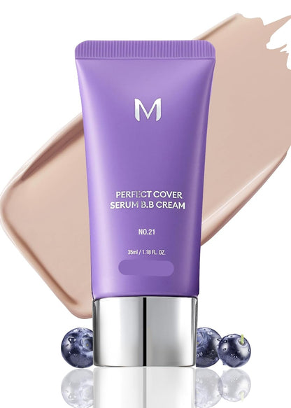 M PERFECT COVER SERUM BB CREAM No.45 Deep Mocha- Deep with Cool Undertone, BB Cream by Cardi B Pick, Skin Tint, Tinted Moisturizer, Skin Care Foundation Makeup, Korean Makeup, 1.18 Fl oz