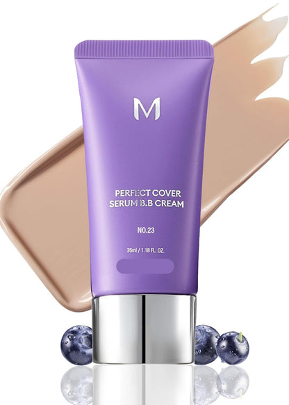 M PERFECT COVER SERUM BB CREAM No.45 Deep Mocha- Deep with Cool Undertone, BB Cream by Cardi B Pick, Skin Tint, Tinted Moisturizer, Skin Care Foundation Makeup, Korean Makeup, 1.18 Fl oz
