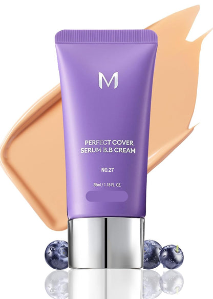 M PERFECT COVER SERUM BB CREAM No.45 Deep Mocha- Deep with Cool Undertone, BB Cream by Cardi B Pick, Skin Tint, Tinted Moisturizer, Skin Care Foundation Makeup, Korean Makeup, 1.18 Fl oz