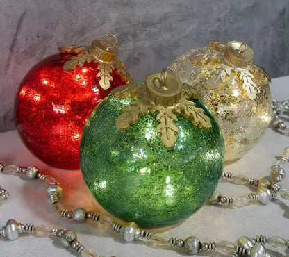 🎅Glass Tabletop Christmas Ornaments[3ct]🔔🎁