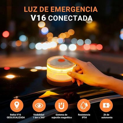 ⭐Black Friday Oferta⭐ Luz de Emergencia V16 DGT 3.0 – Aprobada 2026, Magnética IP54 – Cumple con la Normativa 2026.